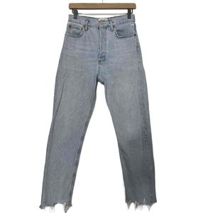 Agolde Blue Frayed‎ Hem Light Wash Jeans Womens Style 90s Pinch Size 26